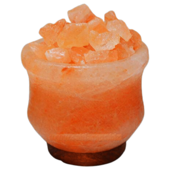 Diverse Fire Bowl Lamp With Salt Chunks